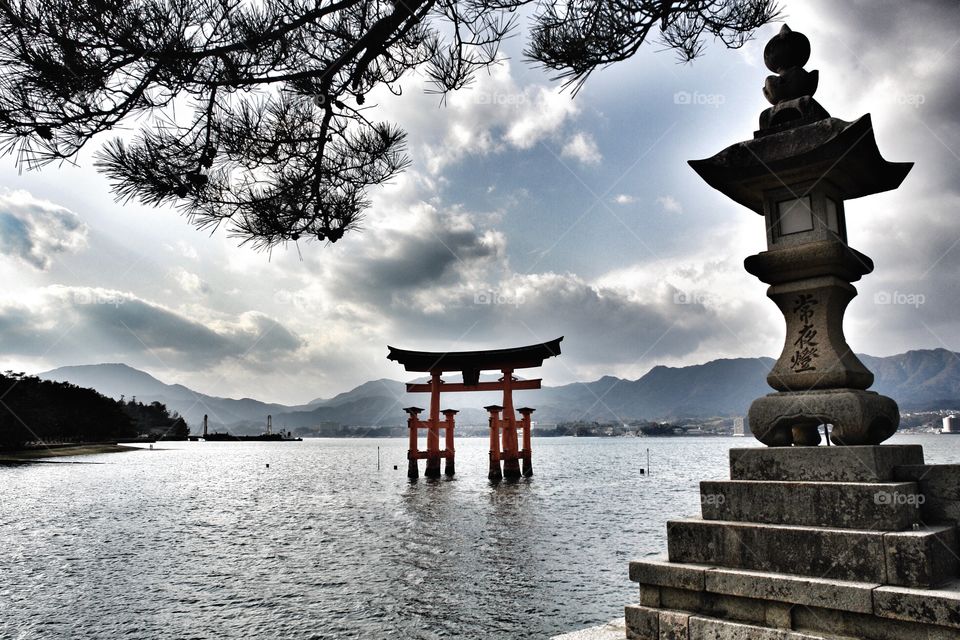 Itsukushima Shrine Gate, Miyajima Island . Itsukushima Shrine, Miyajima Island, Japan 