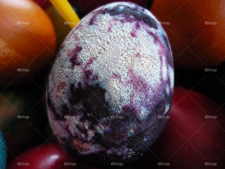 A purple dyed egg