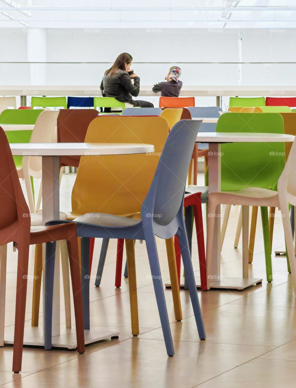 The interior of the café in a minimalist style