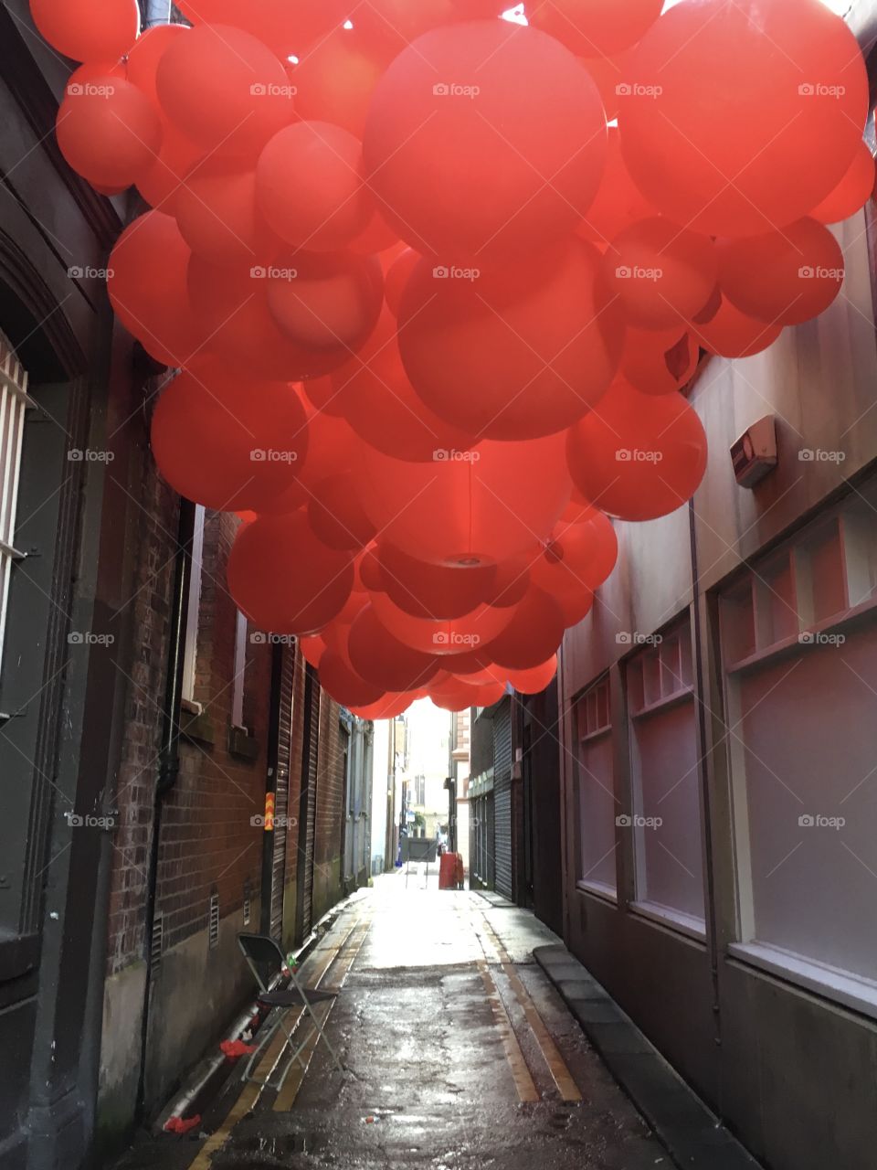 A collection of red balloons