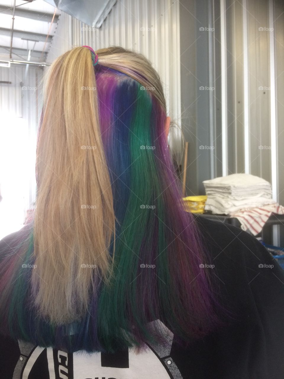 Hidden rainbow hair