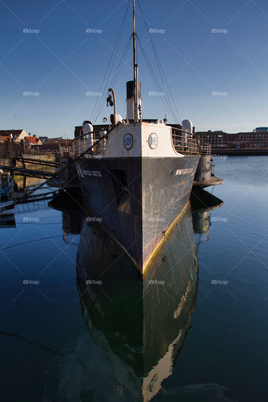 Reflections of a boat
