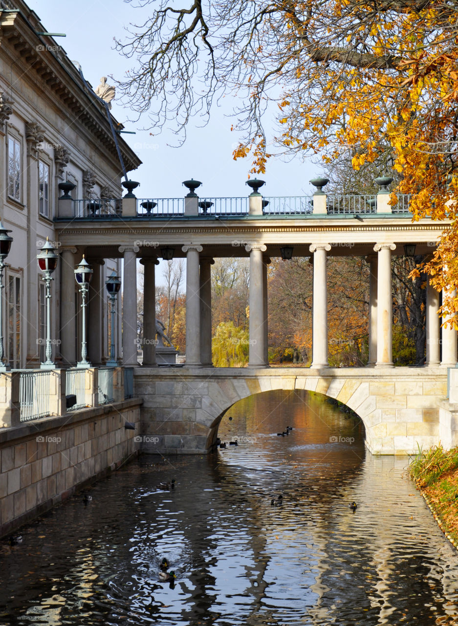 In autumn park in Warsaw 