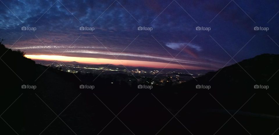 Sunset mountain Ymittos