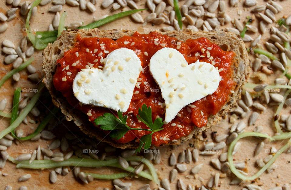 Hearts of cheese, love sandwich 1