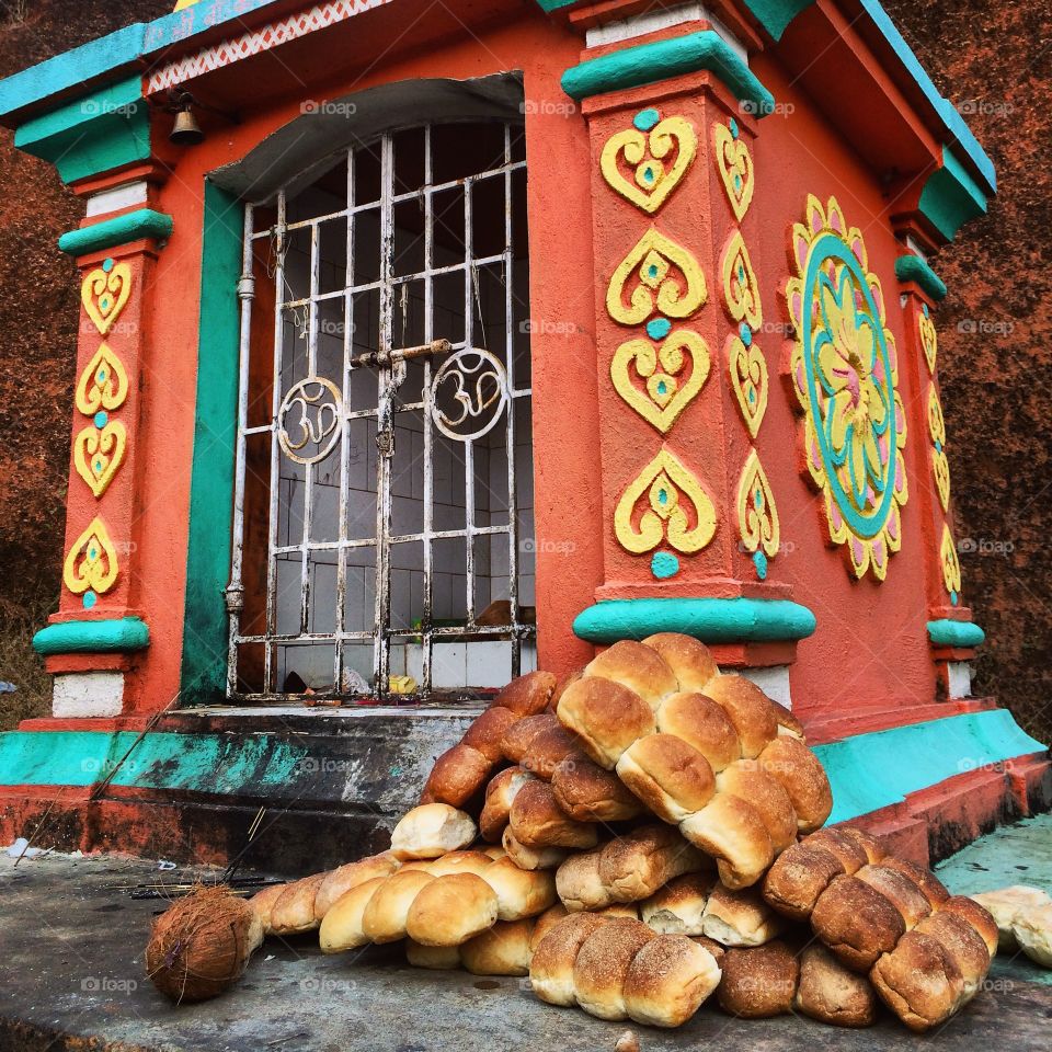 Bread for god. Worshipers brought too enough bread for their god inside this construction 
