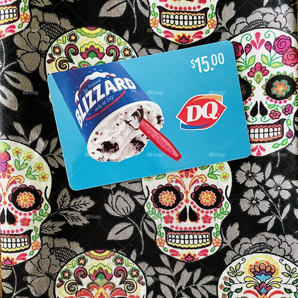 DQ gift card, fifteen dollar gift card, skulls for Halloween, delicious treats for kids 