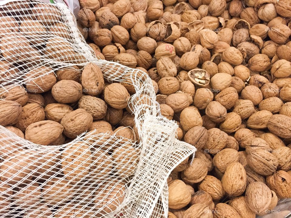 Walnuts in a store.