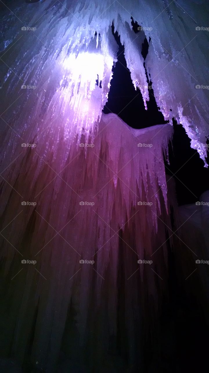 ice chandelier. stratton mountain ice castles