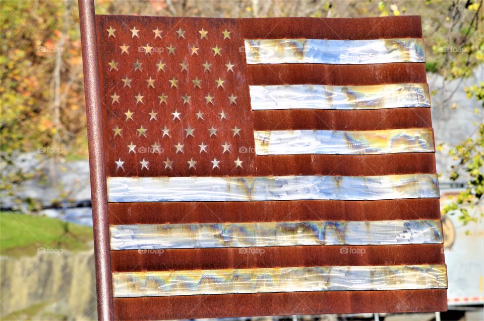 Steel United States Flag