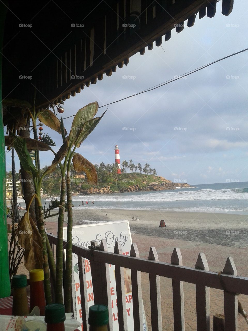View from a sea front restaurant in Kerala, India 