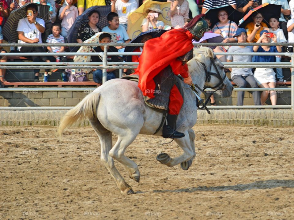 Galloping horse at the Three Kingdoms set of CCTV in Wuxi Jiangsu province in China