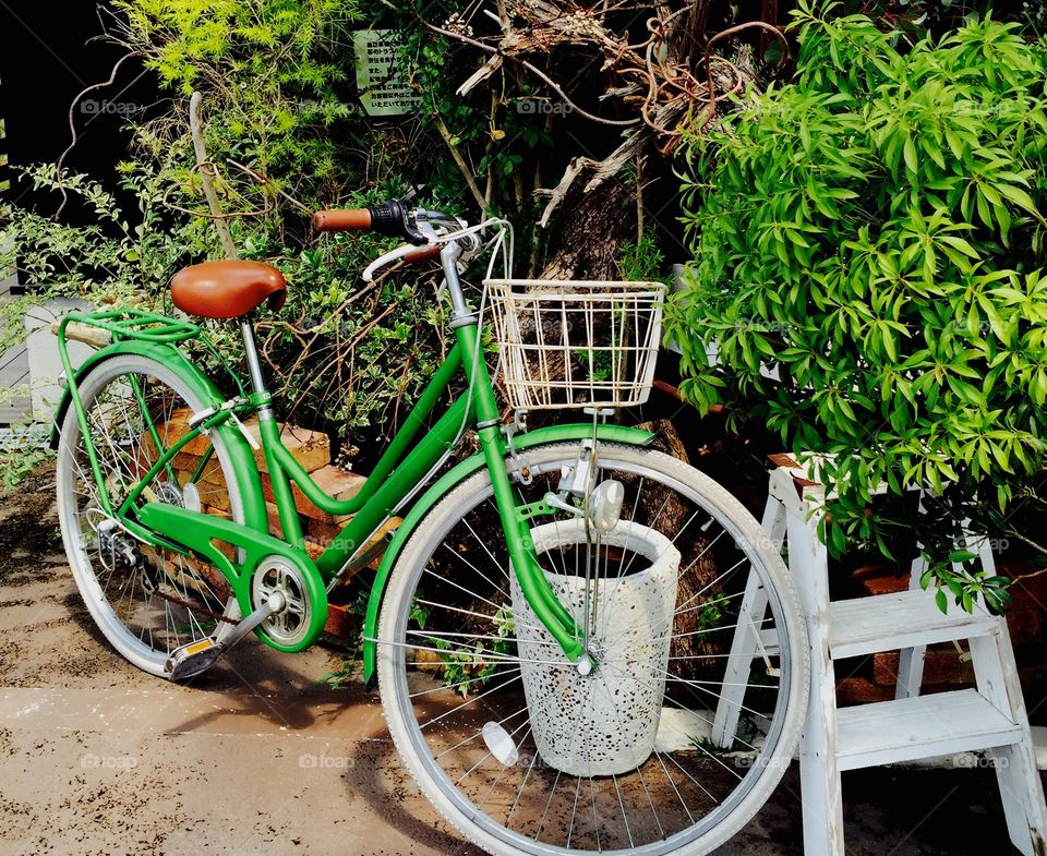 a green bike