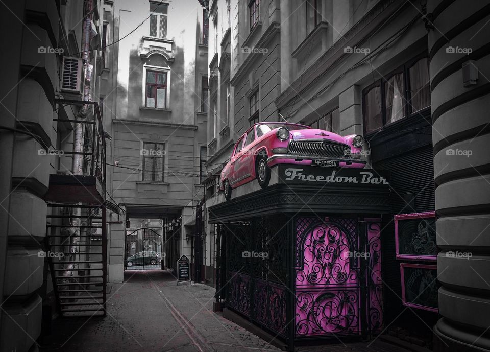 Pink car