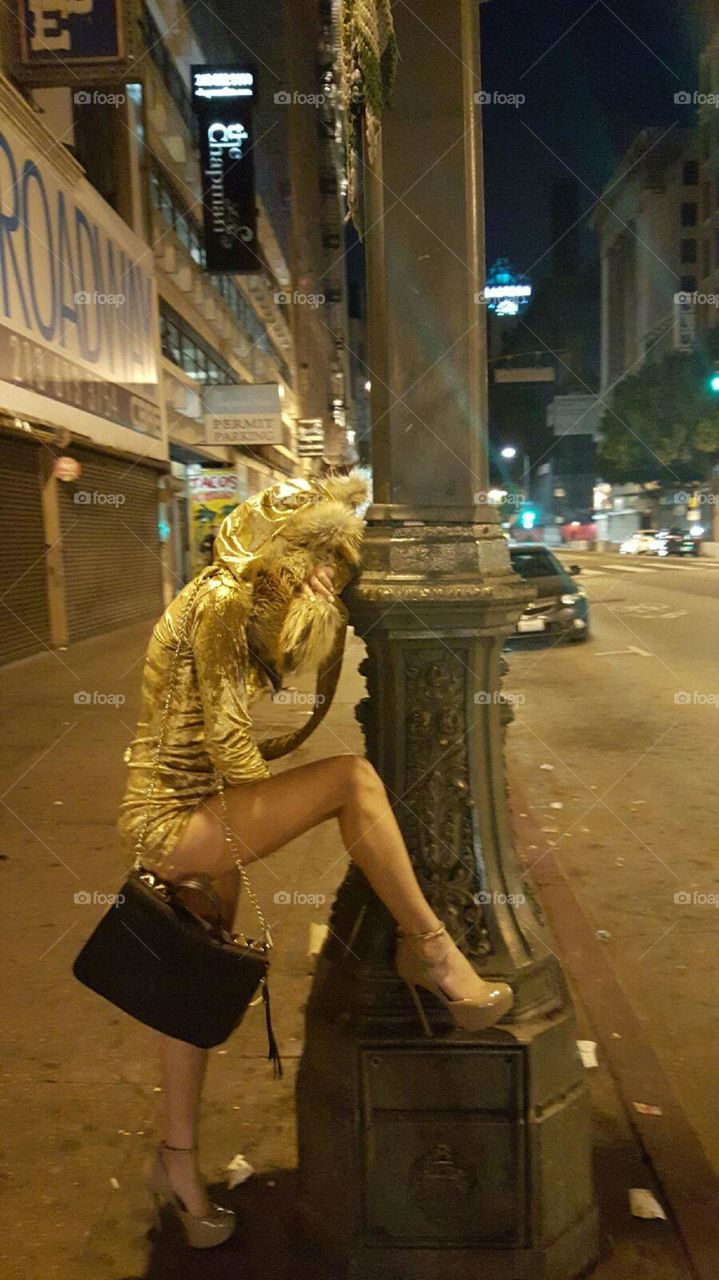 Dichotomy . My friend in a spectacular lion costume after a long night...0
