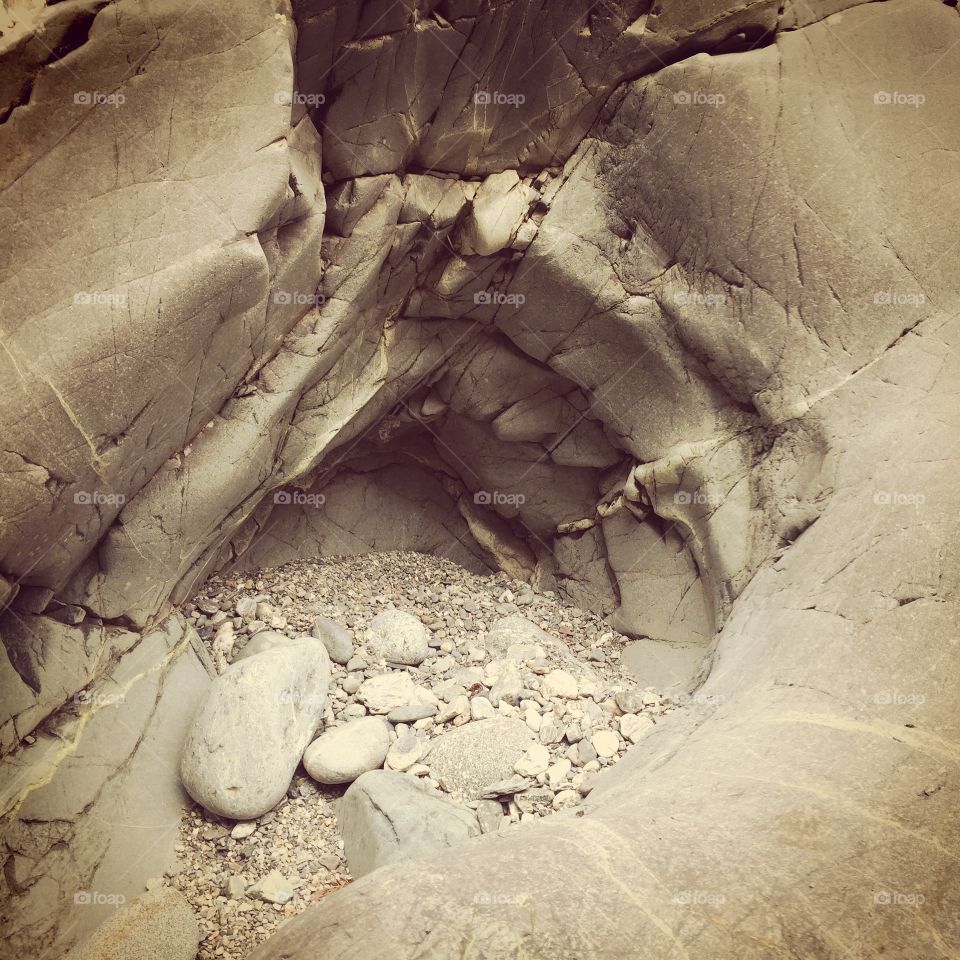 Close-up of rocky cave