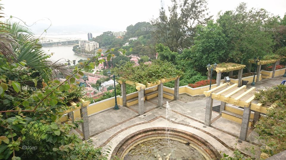 a park beside the our Lady of Penha, below are the village, and namvan lake