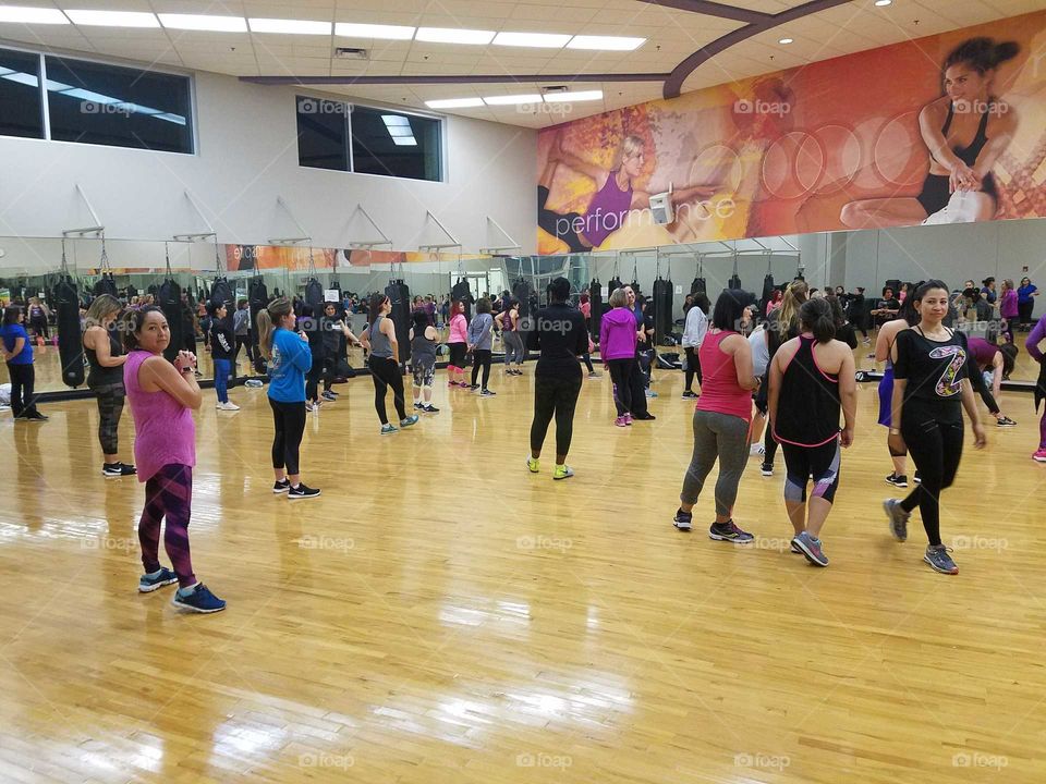 Getting ready for Zumba Class