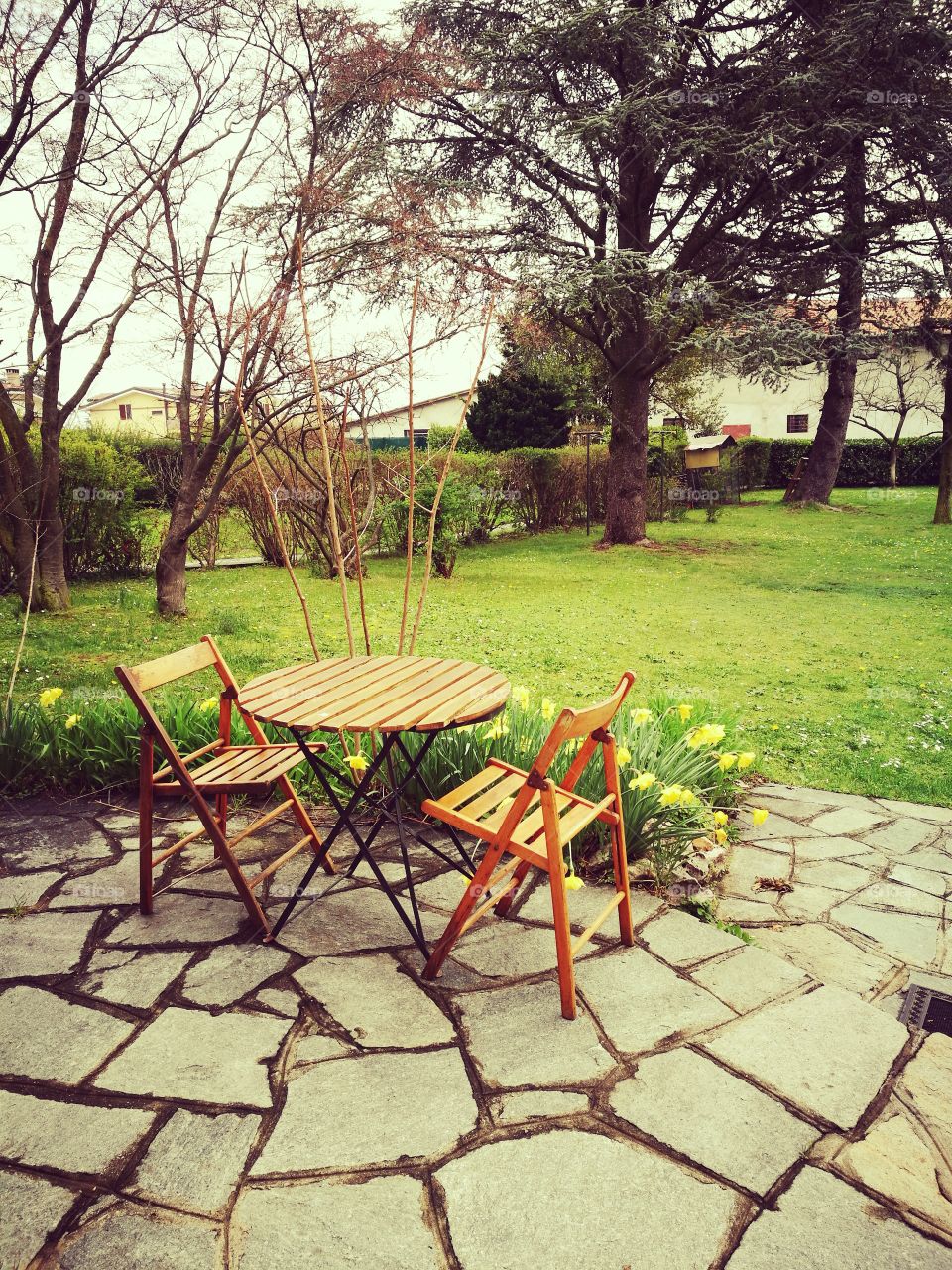 tavolo in giardino