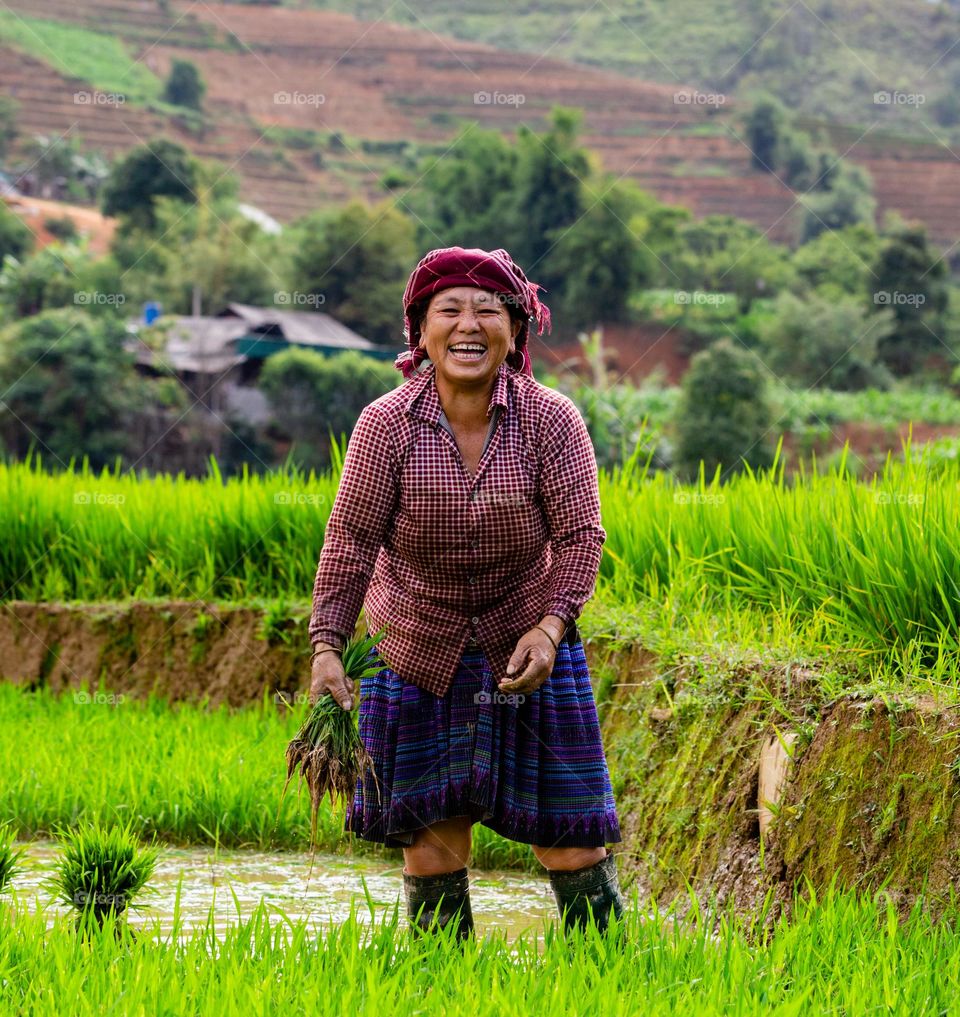 Happy smile on the field