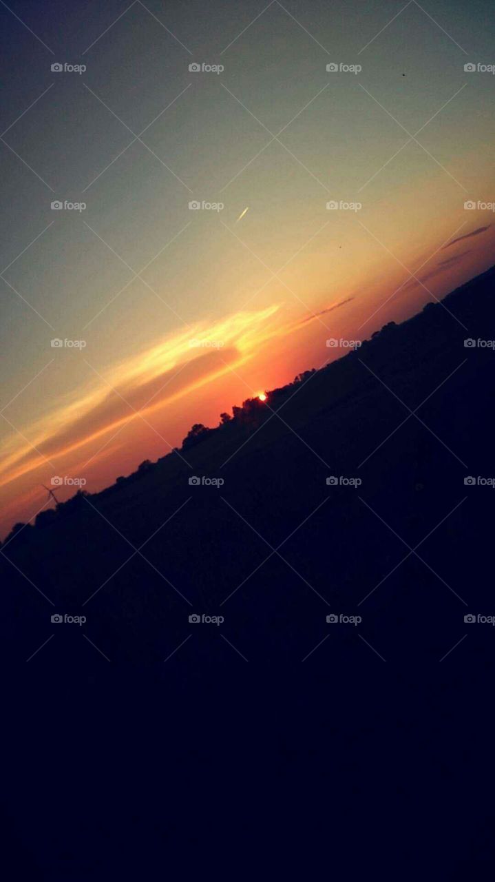 Sky, Sunset, Sun, Moon, Evening