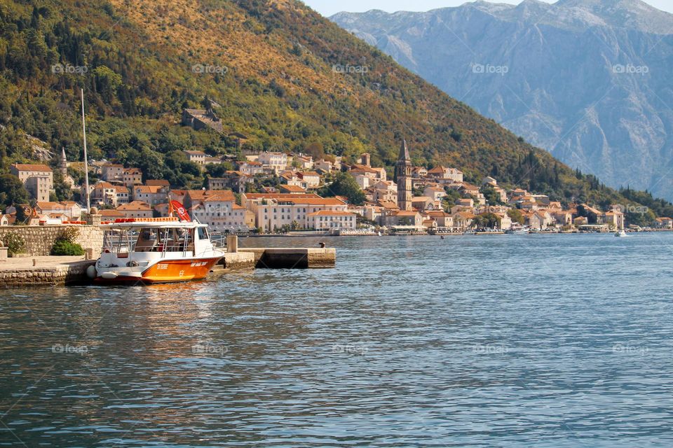 The city of Perast on the Adriatic Sea