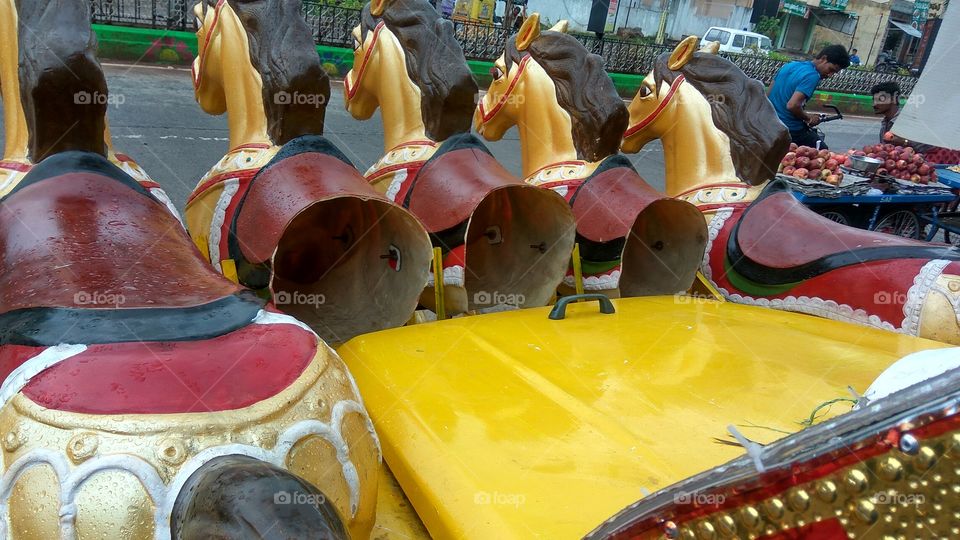 Decorated vehicle front side view 
they use wedding couples celebration