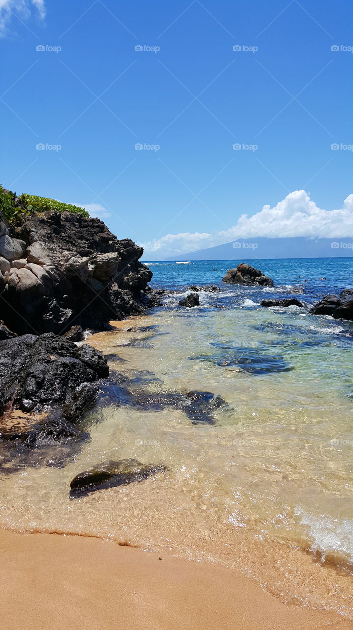 clear beach. beach in maui