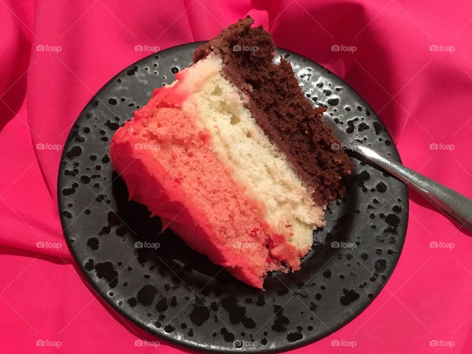 Neapolitan Slice of Cake