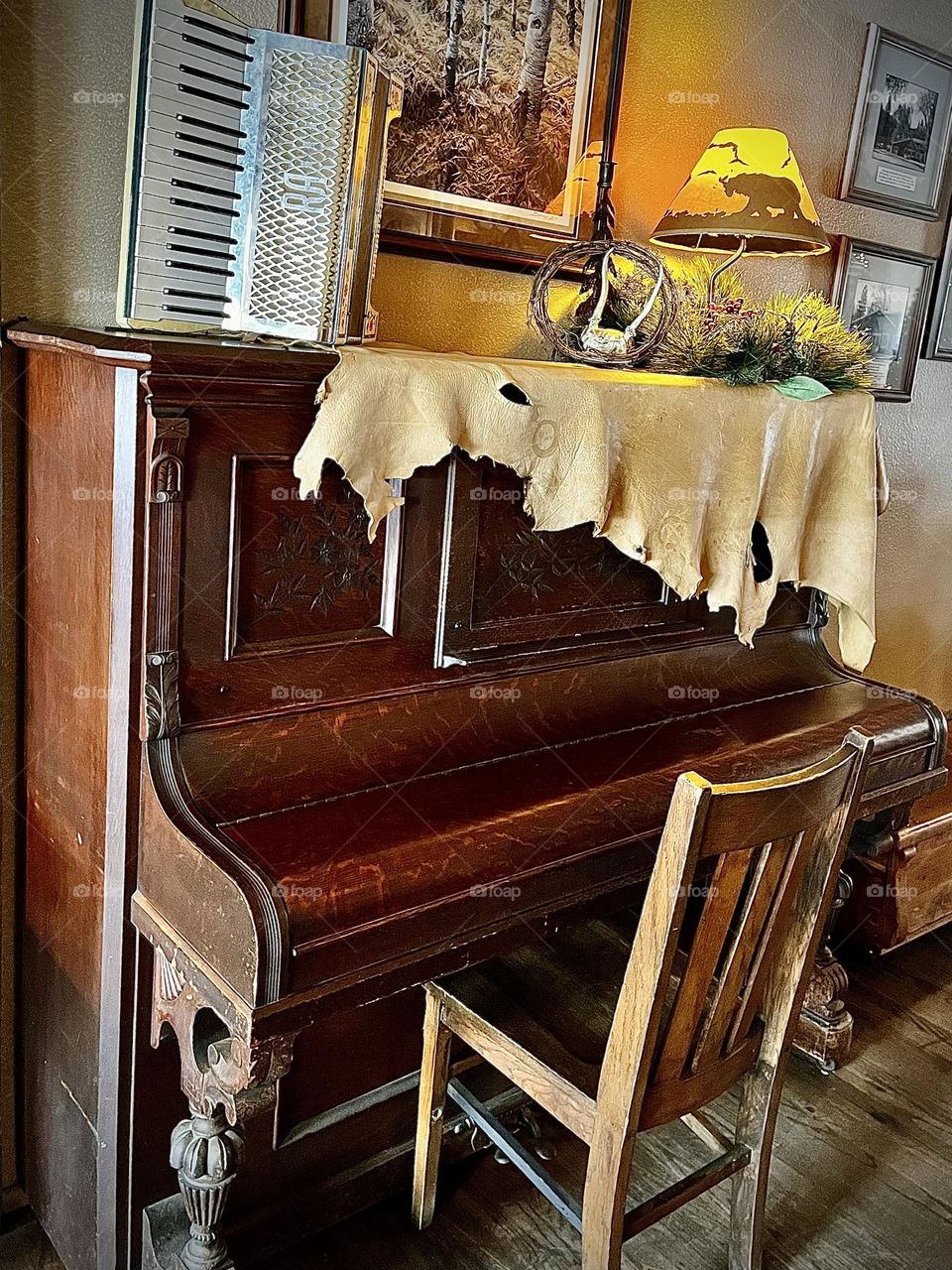 Wooden Vintage Upright Piano