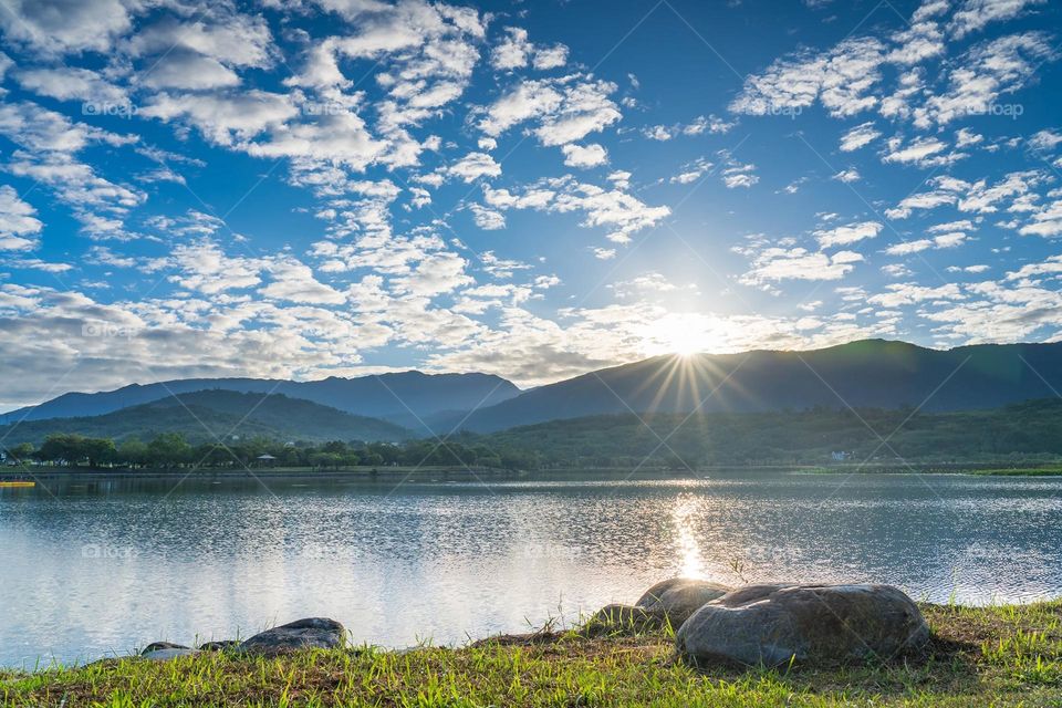 Beautiful mountain and lake scenery