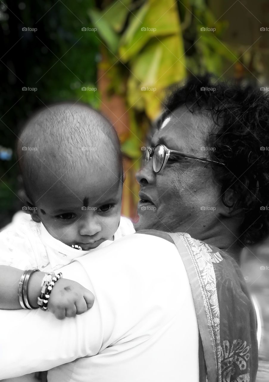 very cute baby with his grandma