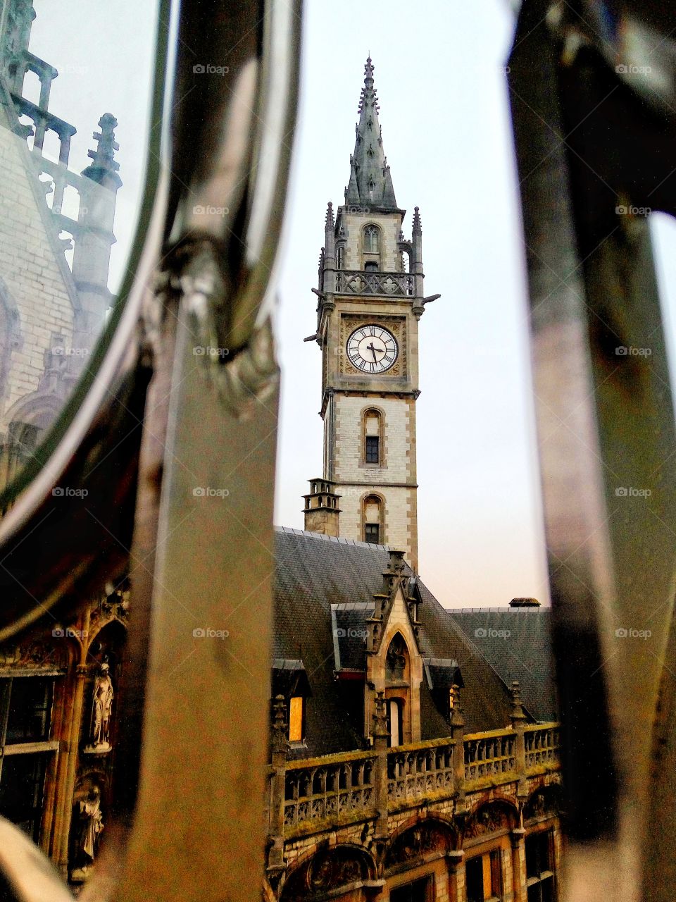 A clock tower in Ghent