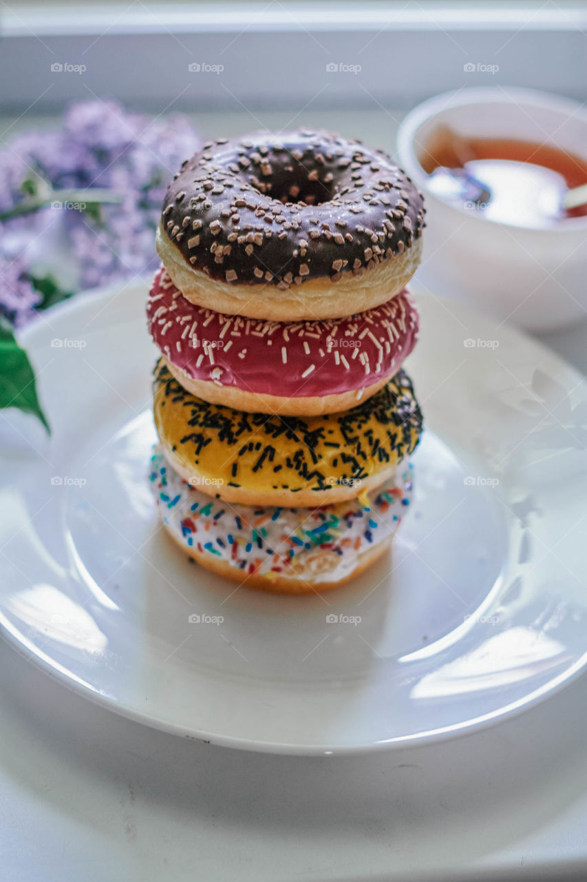 donuts on a plate