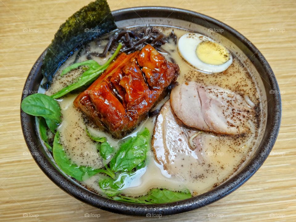 Gourmet Ramen Noodle Soup With Pork Belly