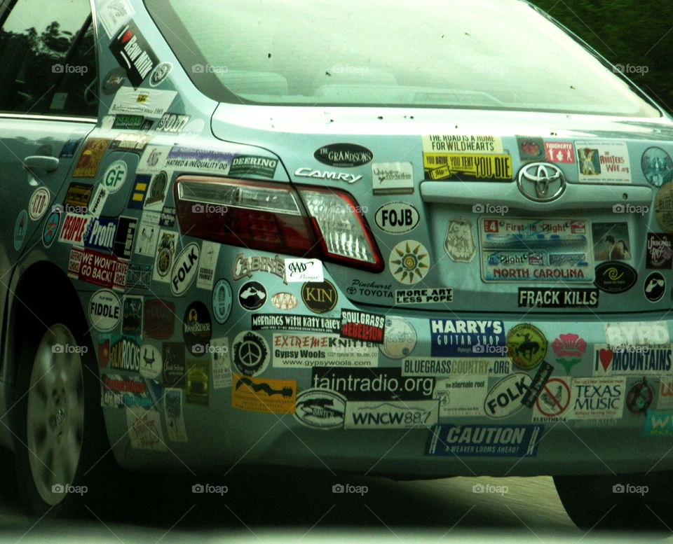 STUCK UP!
This car had bumper stickers all over the car! What a way to ruin a nice car!