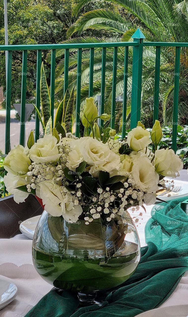 decorative flowers in a vase.