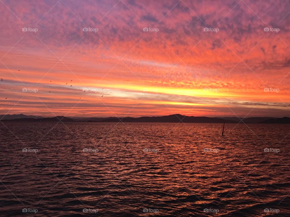 sunset on the island of Florianopolis, Santa Catarina, Brazil