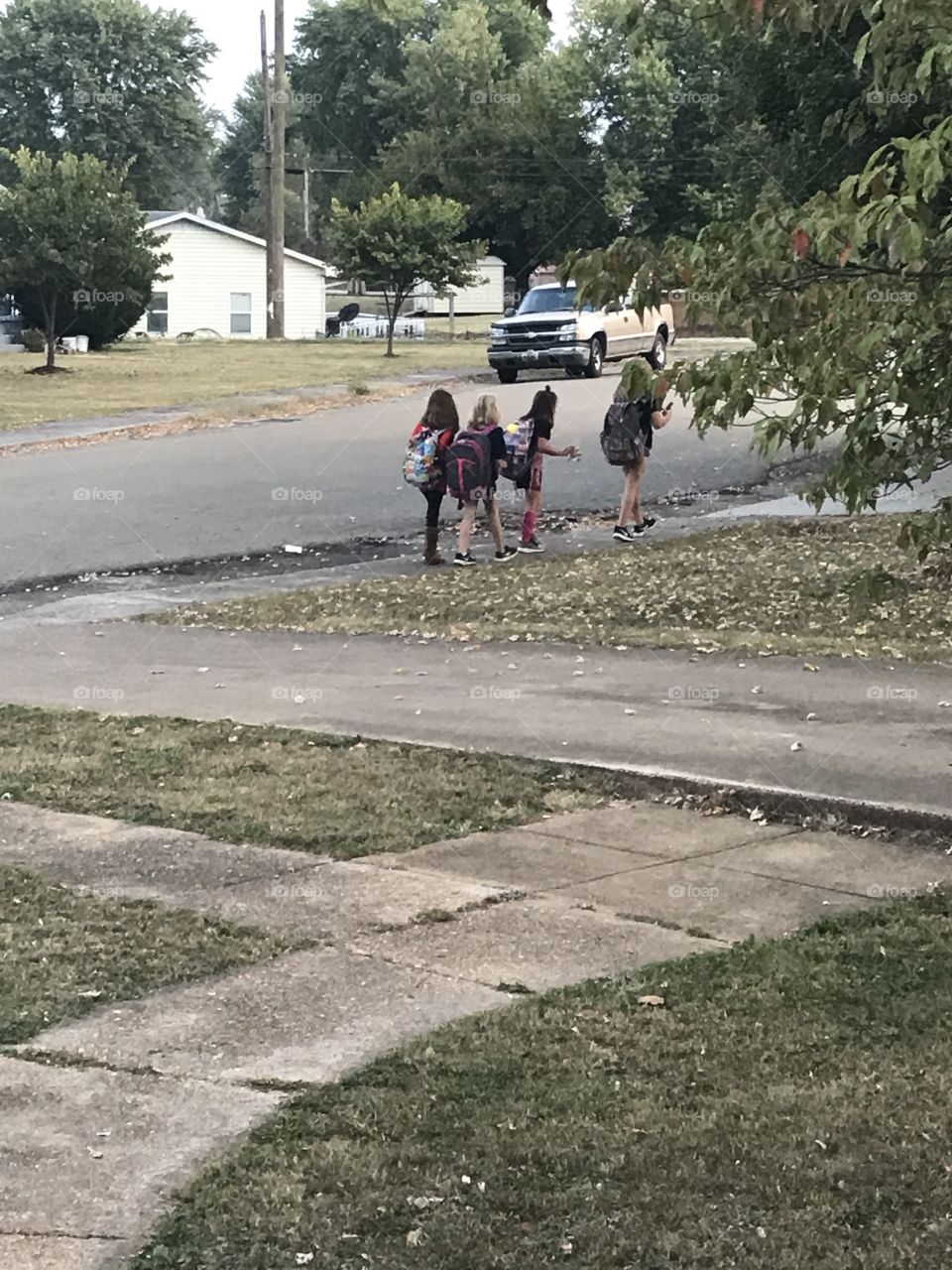 Girls off to school 
