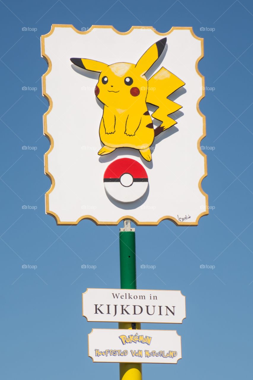 The sign at kijkduin, the Pokémon go capitol of the Netherlands 