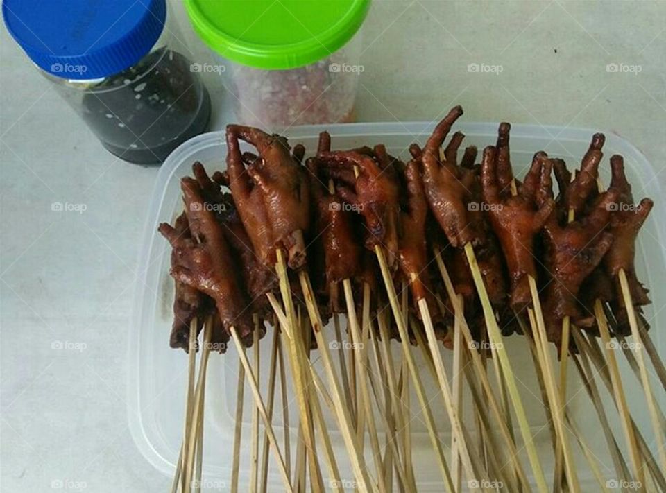 Chicken feet barbecue