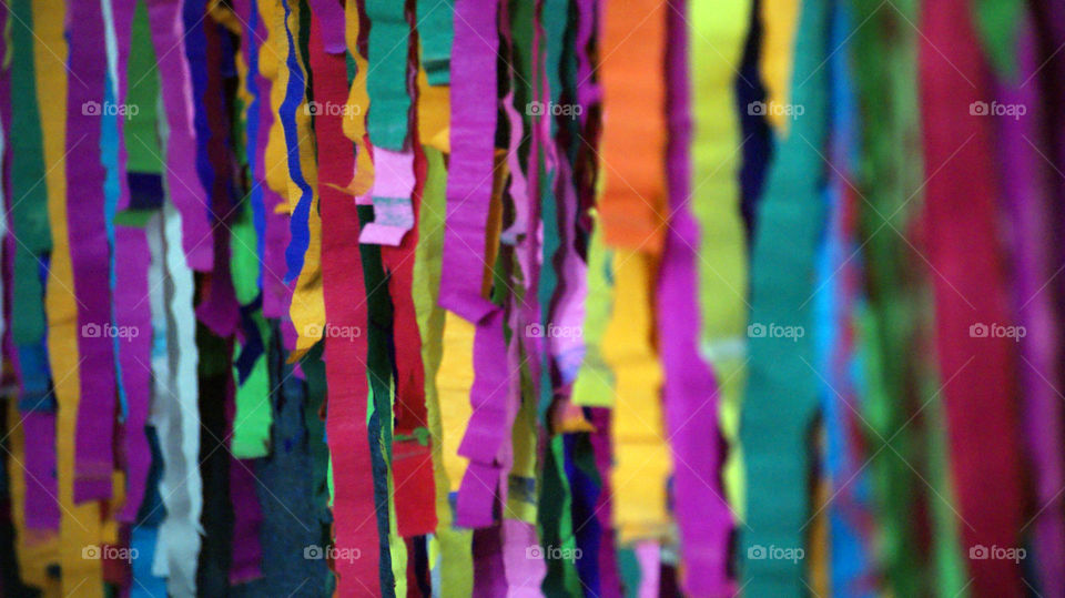 Ribbons of paper colour stripes to add happiness and joy to life.