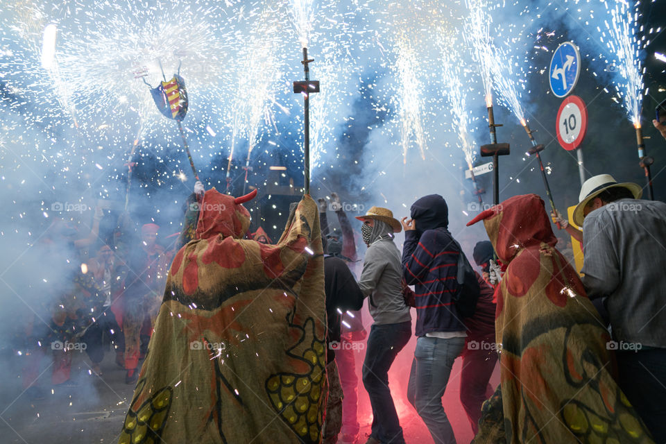 Correfoc de les Festes de Gracia. Barcelona. 