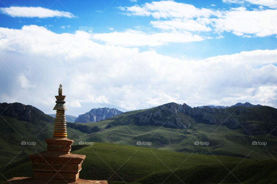 Very old stupa of Highland (Tibet)