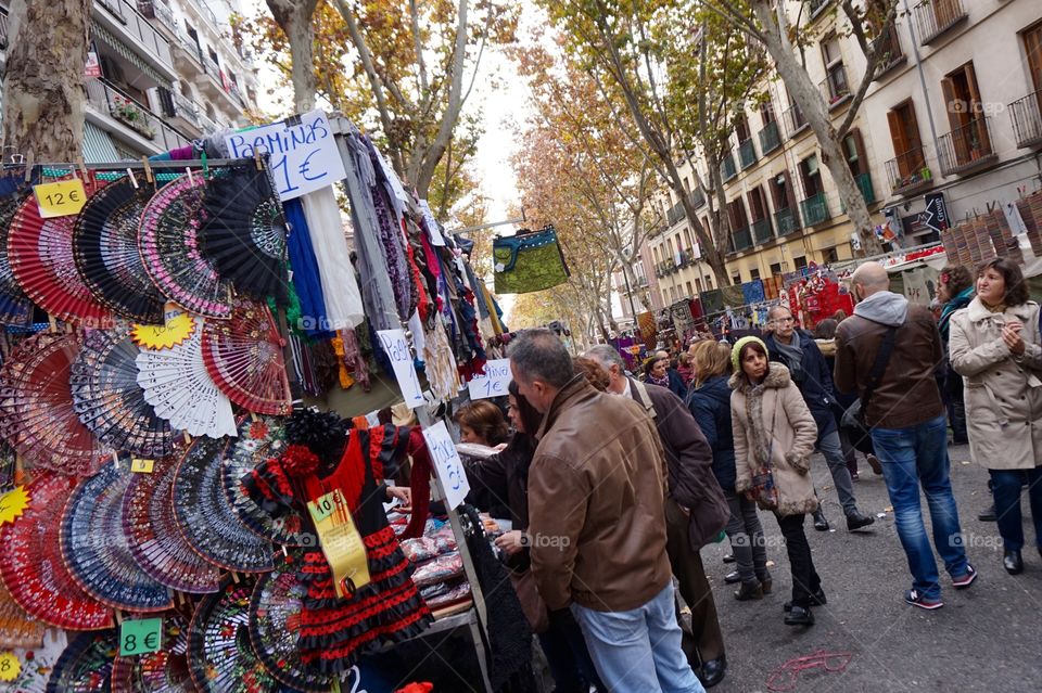El Rastro... a massive outdoor flea market held every Sunday in Madrid, Spain 