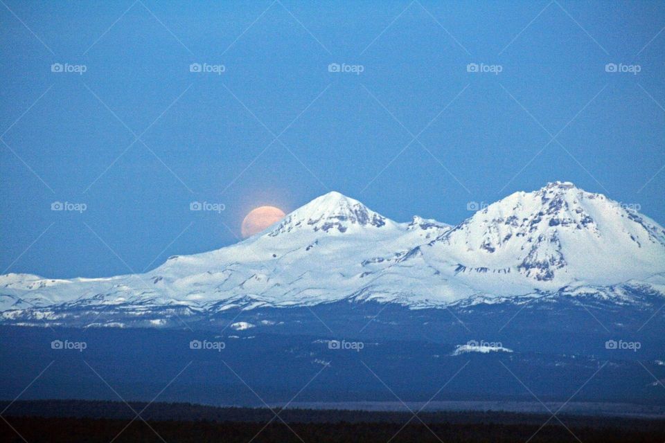 Landscape Moon Set