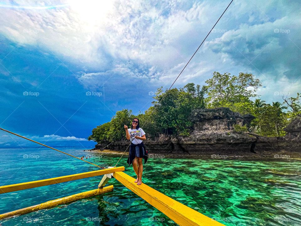 Once upon a happy summer day over this inviting sea! 