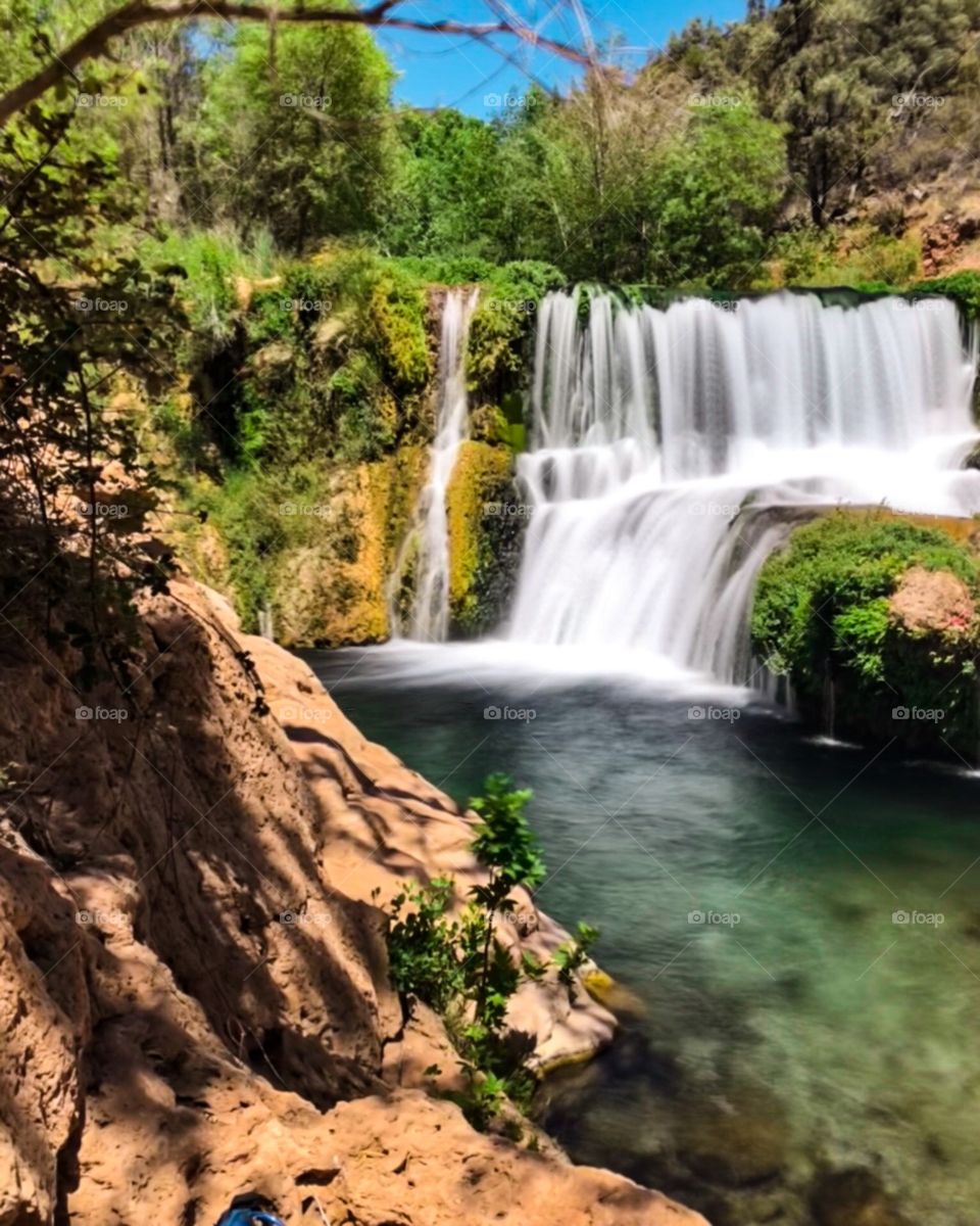 Long Exposure of Fossil Creek Falls, Arizona - Beautiful Waterfall Paradise