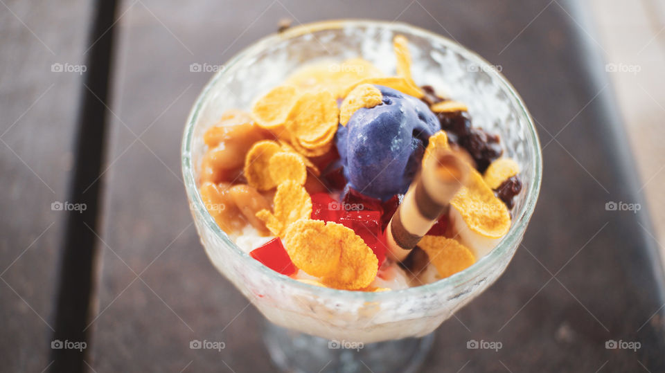 Summer in the Philippines means cravings for Halo-halo! This is a dessert of shaved ice, milk, ice cream, and mixed with different ingredients ranging from gelatin, all kinds of fruits, flakes, nuts, etc. "Halo-halo" means "a mixture of everything"