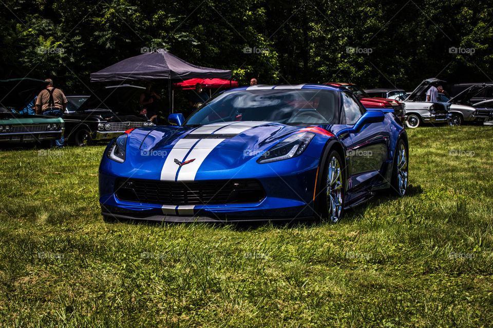 Corvette on display at a car show 